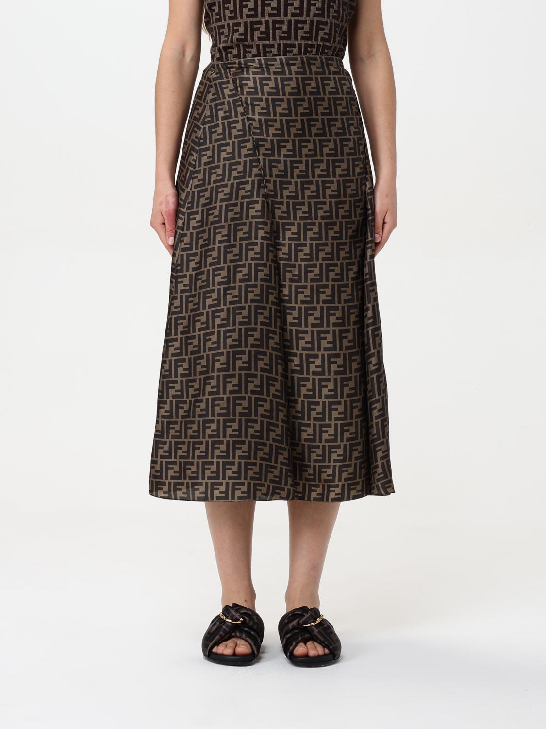 スカート Fendi Embroidered Silk Skirt Skirt Silk White | Fendi