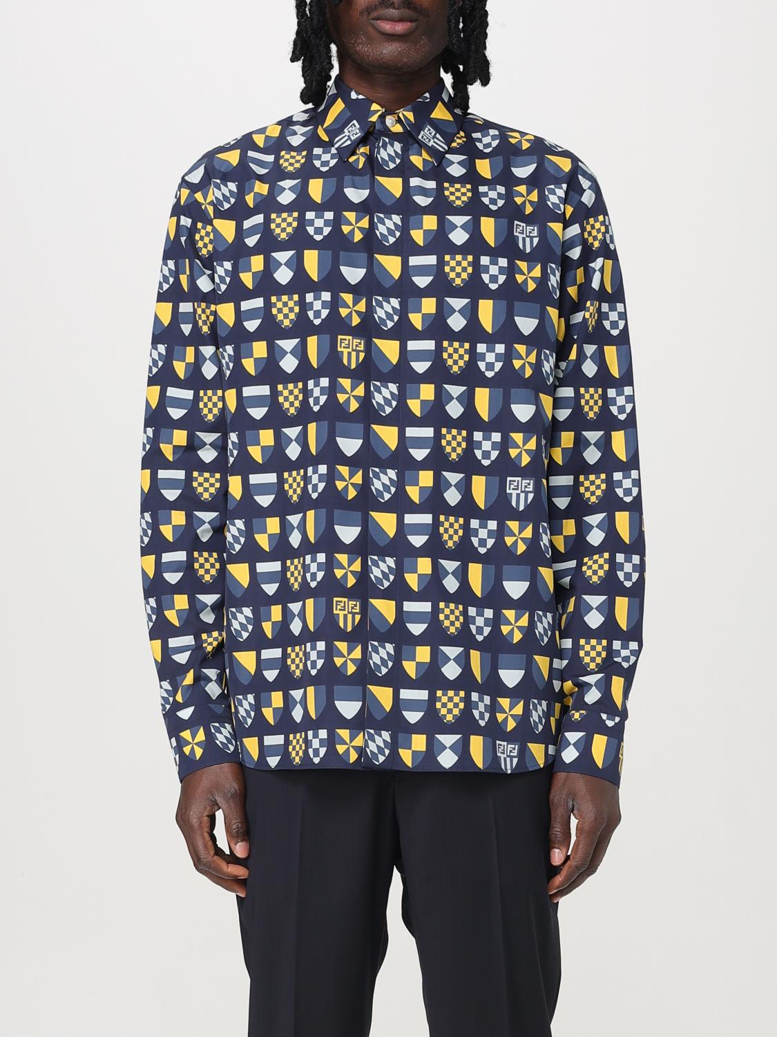 FENDI FENDI Shirt Men color Navy　フェンディ シャツ メンズ カラー ネイビー