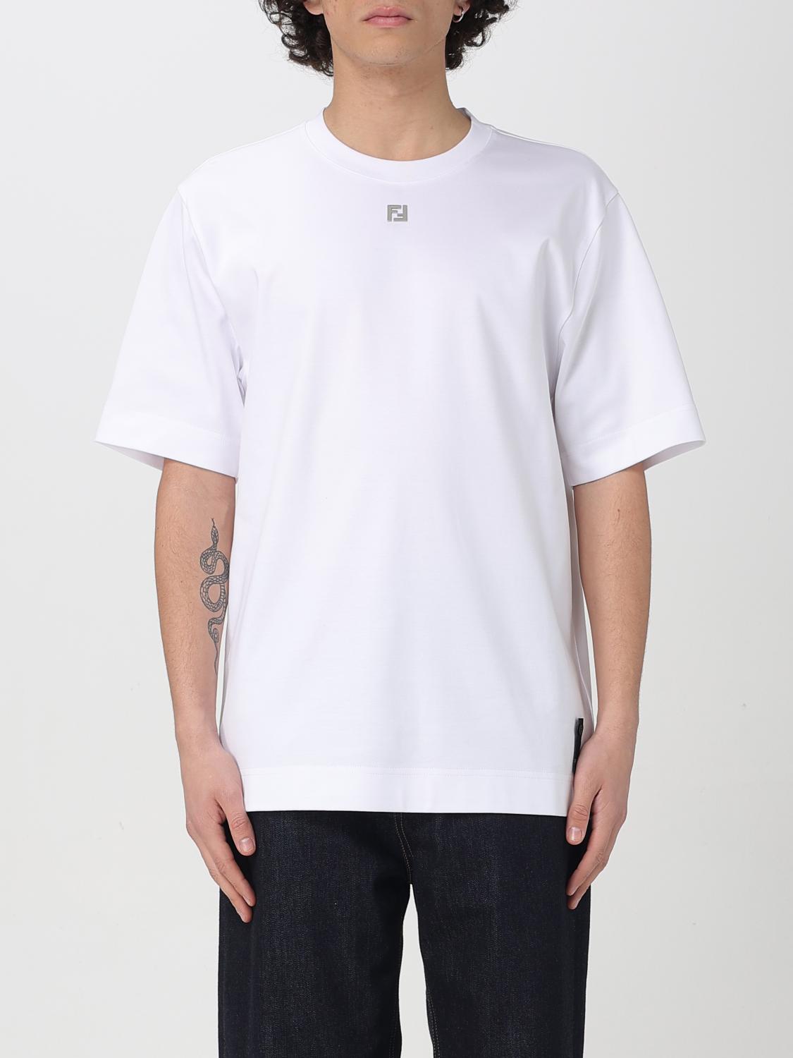 Fendi Herren Weiß T-Shirt Men Color