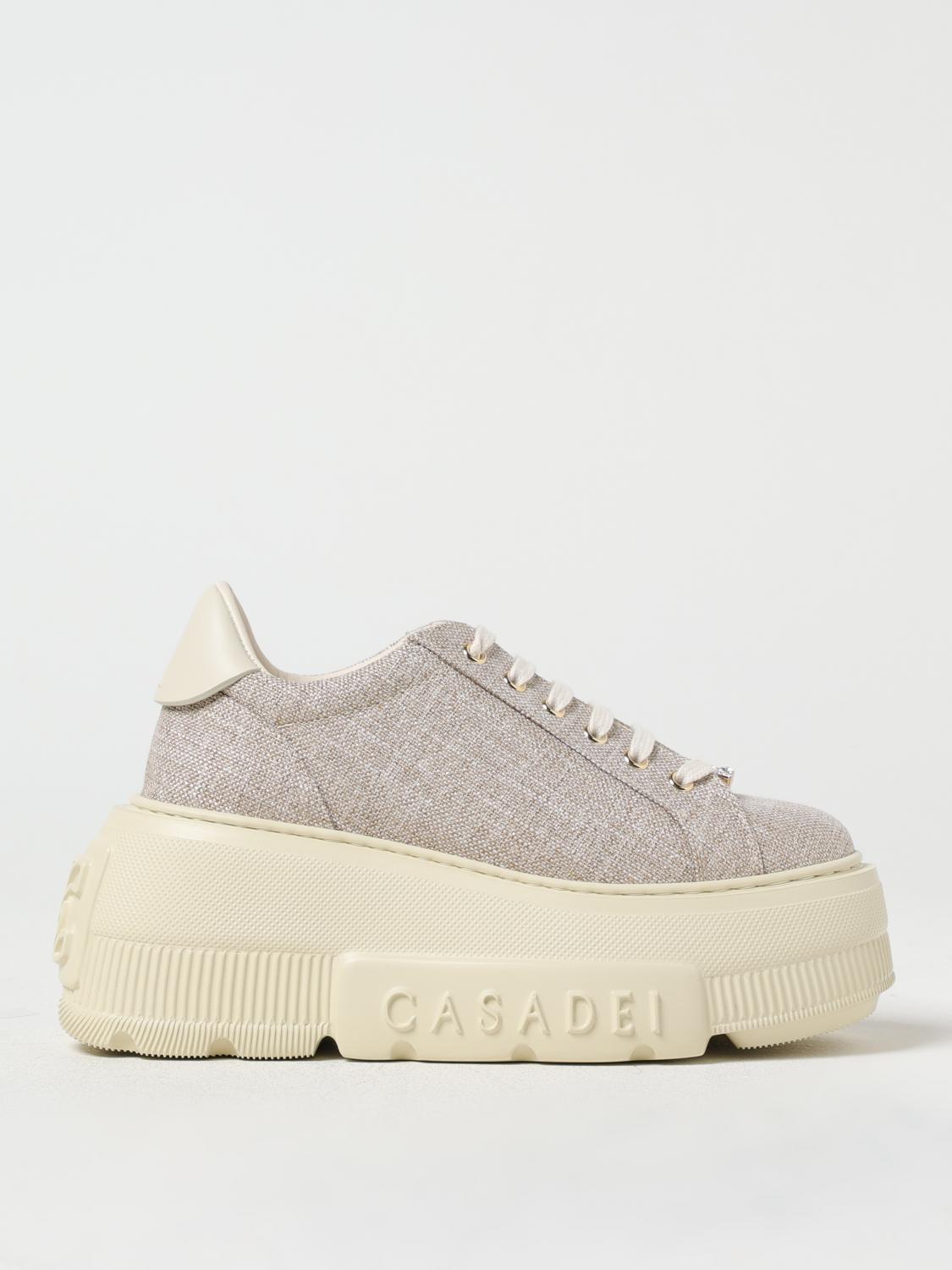 Casadei Platform Sneakers With Textured Upper In Multi