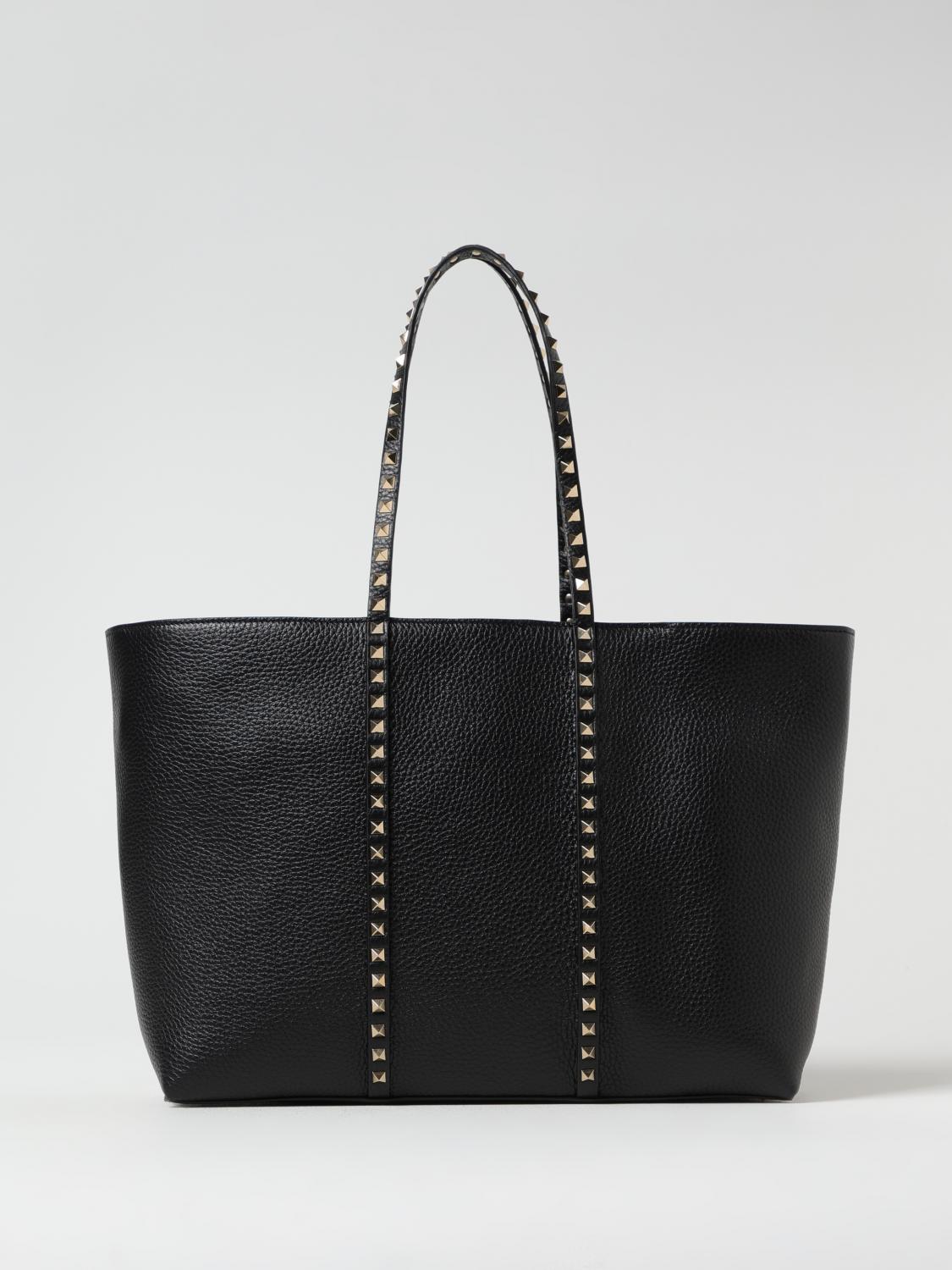 Valentino Rockstud Tote Bag In Black