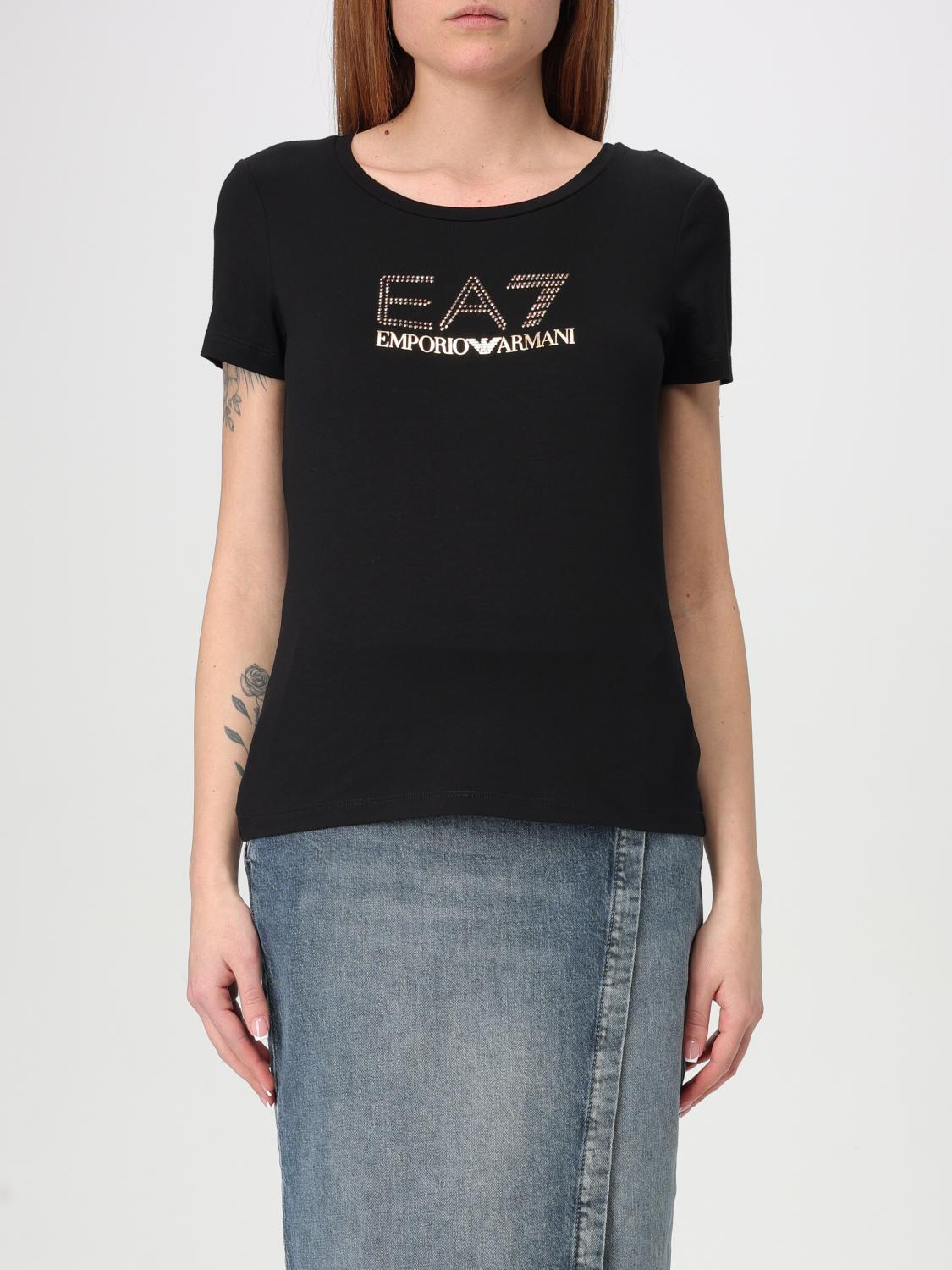 Ea7 Evolution Stretch Cotton And Modal Blend T-shirt With Oversized Logo In Black
