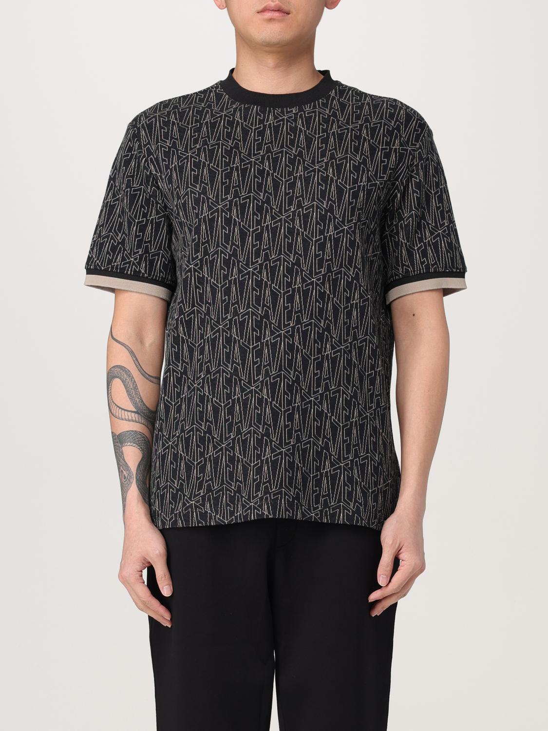 Ea7 Logo-print Crew-neck T-shirt In Black