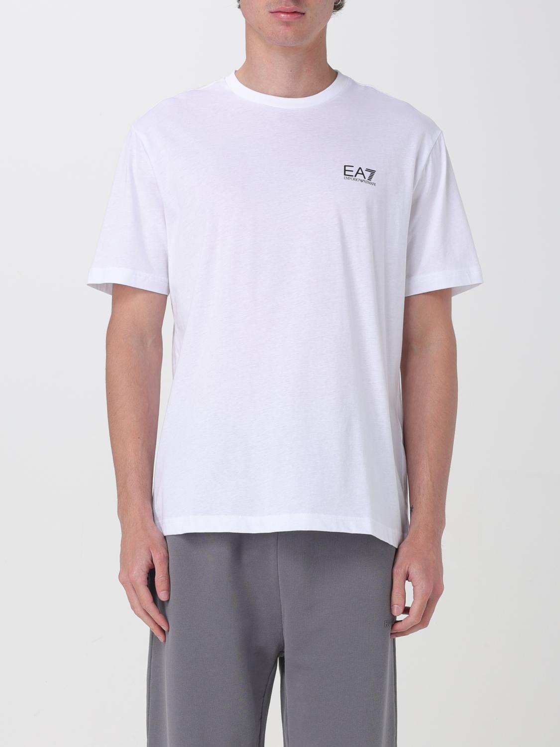 Ea7 Open-necked Black Shirt In White
