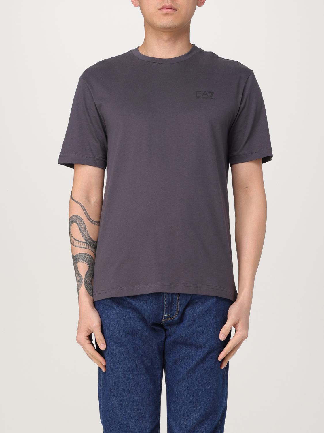Ea7 T-shirt  Men Color Charcoal In Charcoal