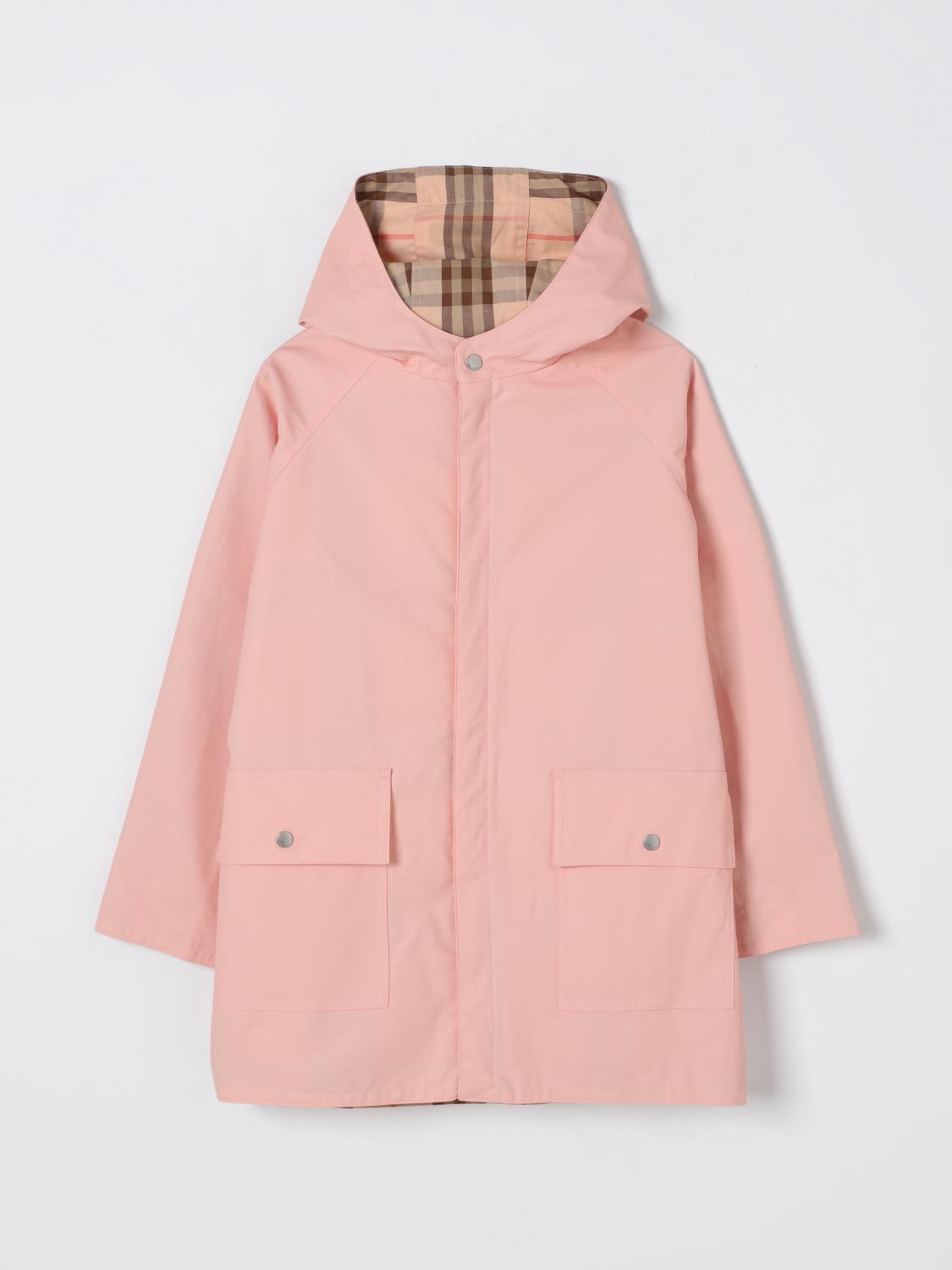 Burberry Reversible Checked Coat In Pink