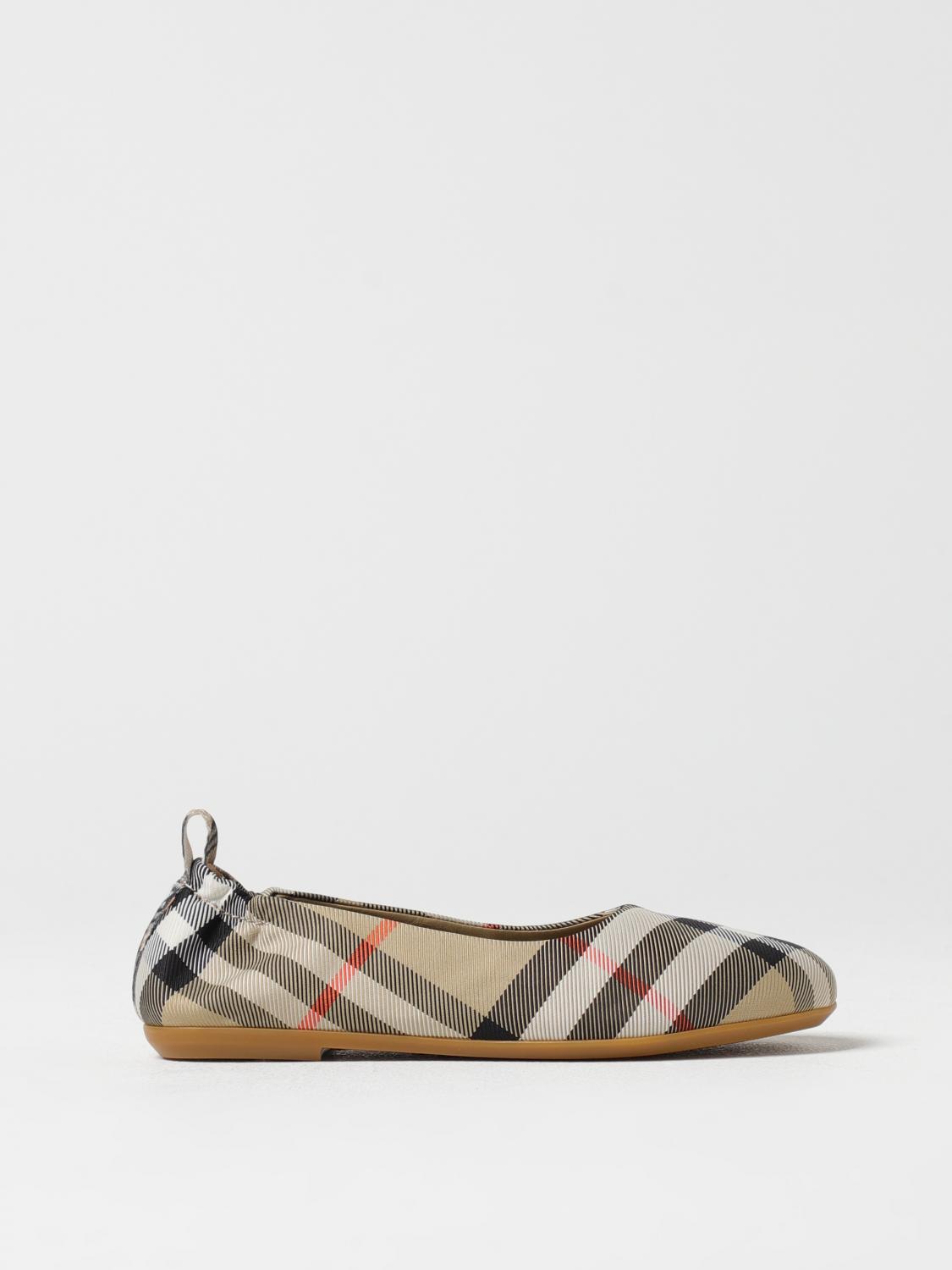 Burberry Ballerina Beige Check Pattern In Beige