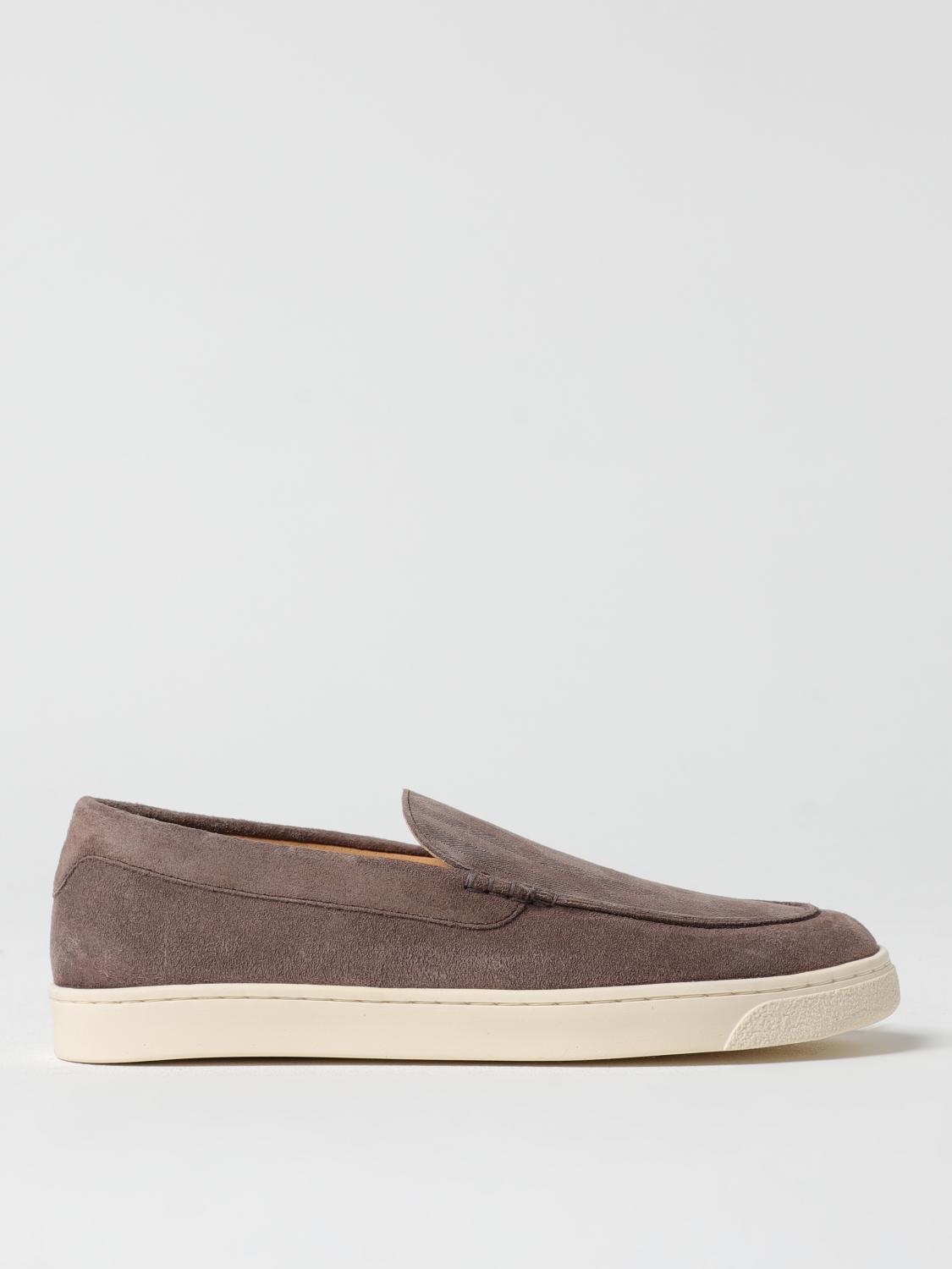 Brunello Cucinelli Suede Logo Loafers In Brown