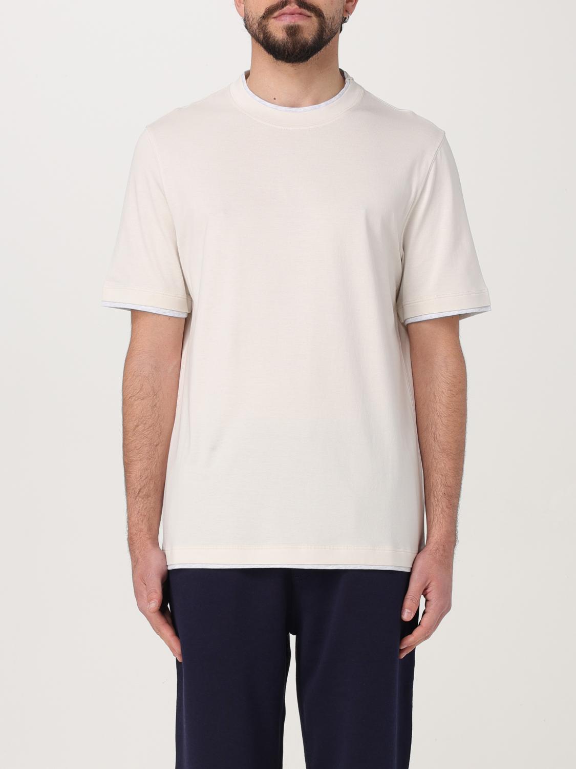 Brunello Cucinelli White Cotton T-shirt In Neutral