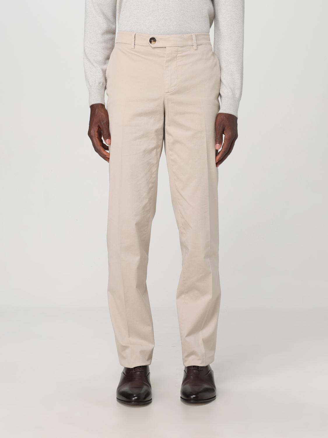 Brunello Cucinelli Man Pants Beige Size 40 Cotton, Elastane In Sand