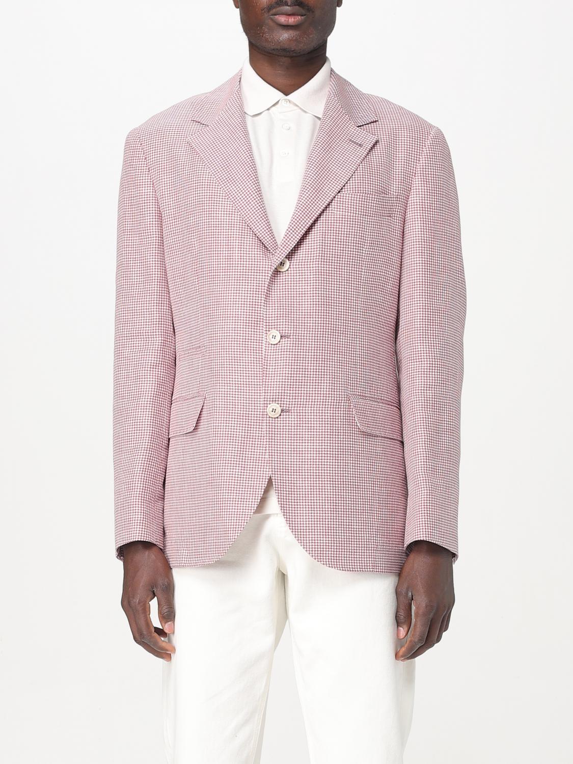 Brunello Cucinelli Blazer Men Color Burgundy In Burgundy