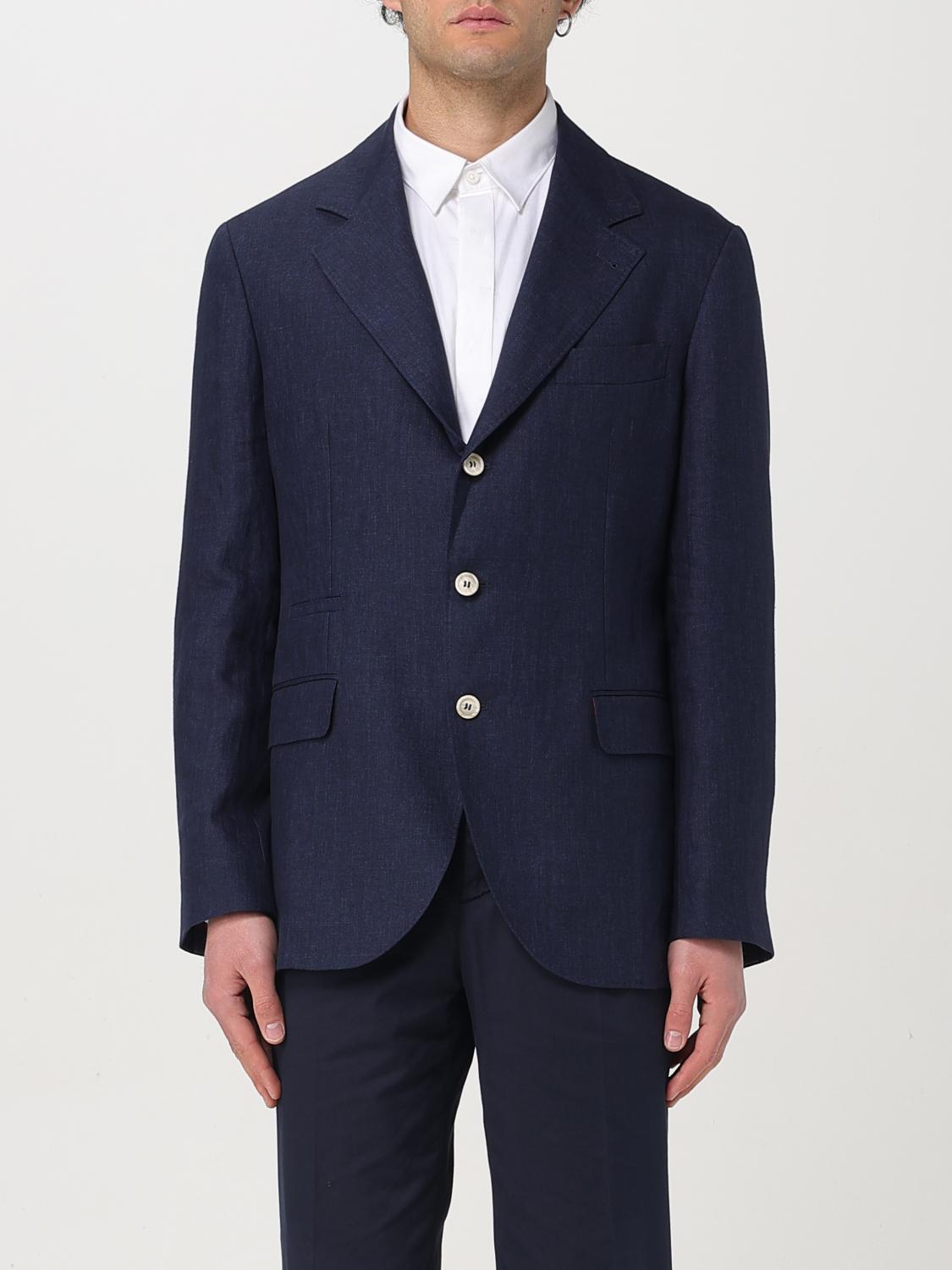 Brunello Cucinelli Long-sleeved Suit Coat In Blue