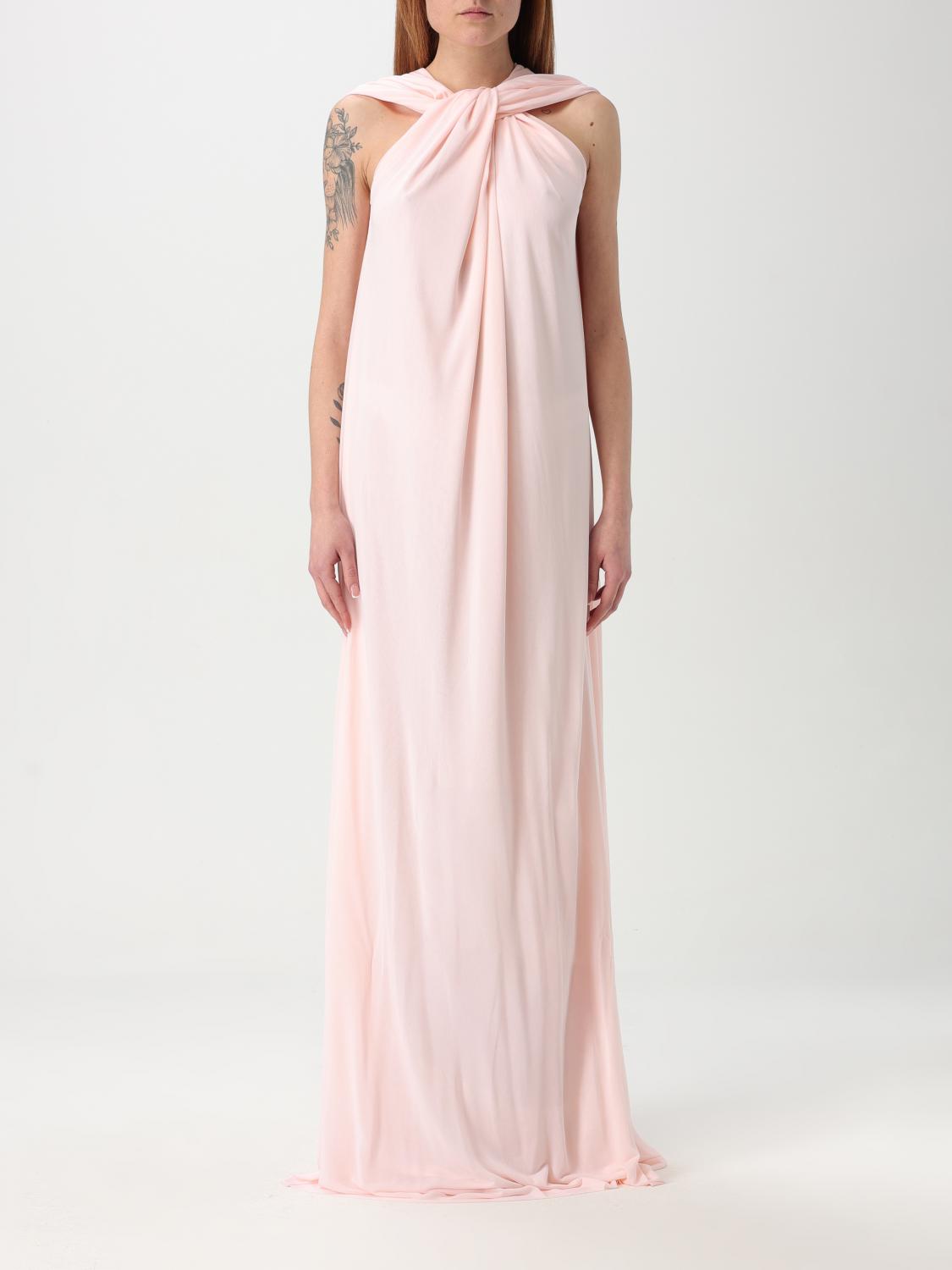 Jil Sander Twisted Georgette Gown In Pink