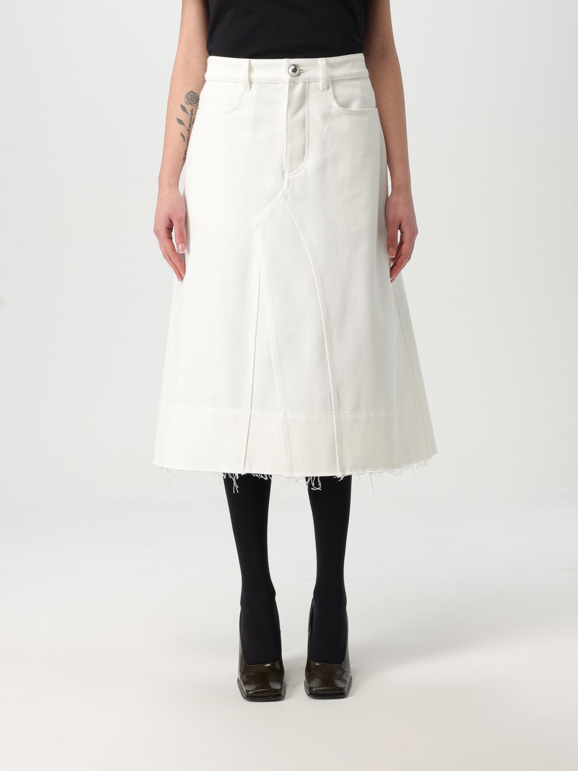 Jil Sander Cotton Denim Skirt In White