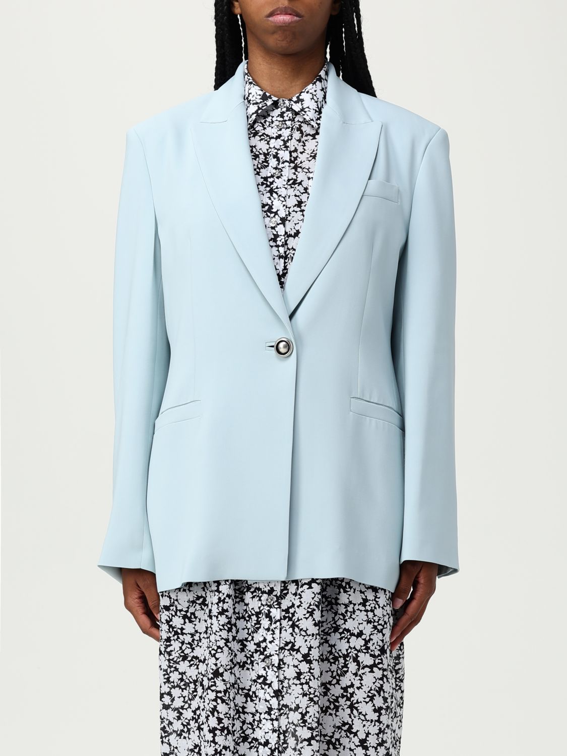 Shop Pinko Blazer Woman Color Gnawed Blue