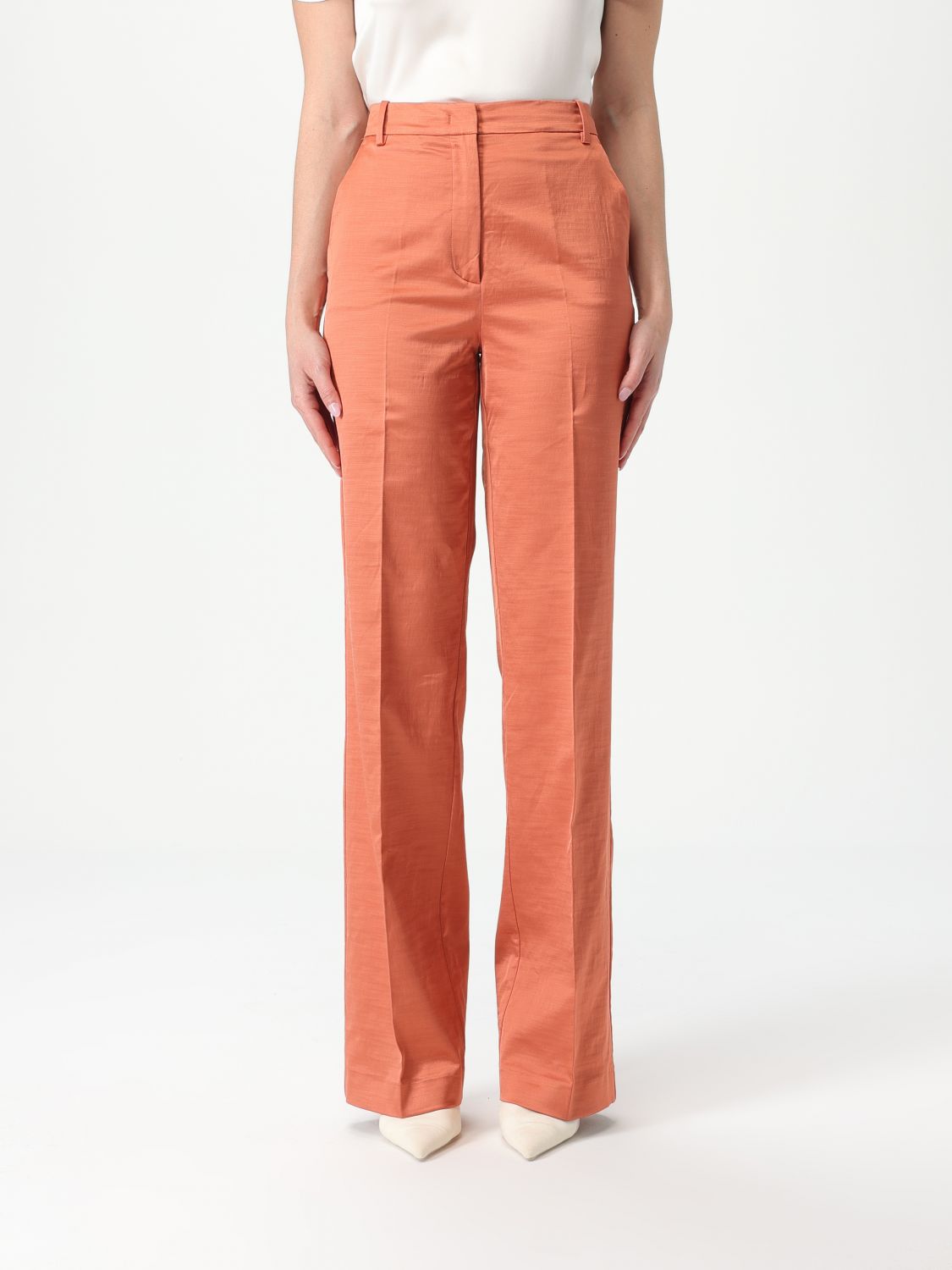 Pinko Pants Woman Color Burnt In Burnt