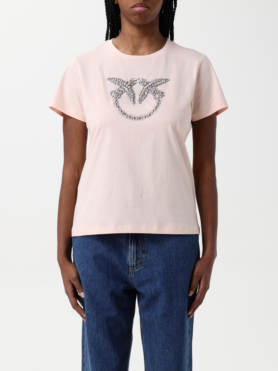 Pinko Love Birds T-shirt In Pink