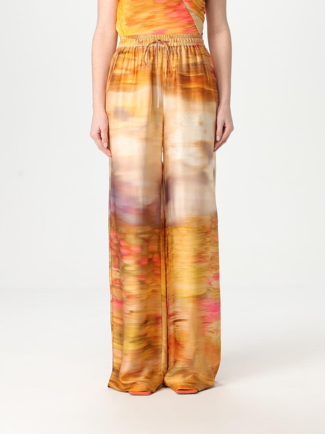 Shop Pinko Pants Woman Color Beige
