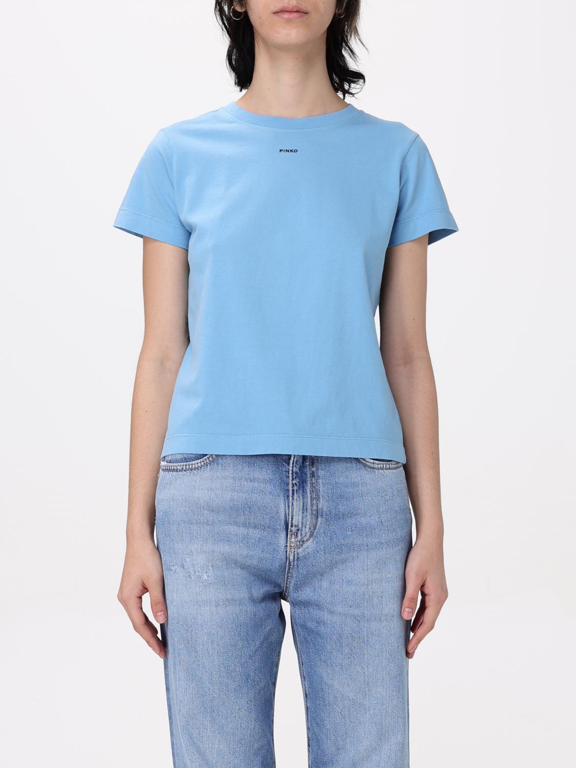 Shop Pinko T-shirt Woman Color Blue