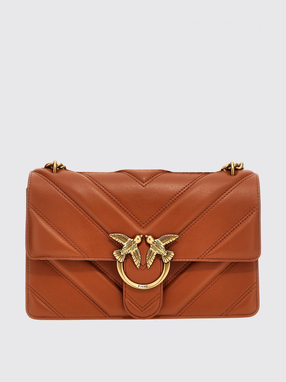 Pinko Mini Love One Crossbody Bag In Brick Red