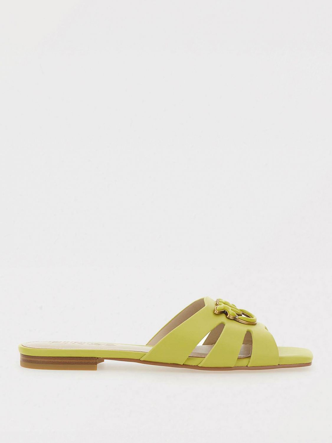 Shop Pinko Flat Sandals Woman Color Yellow