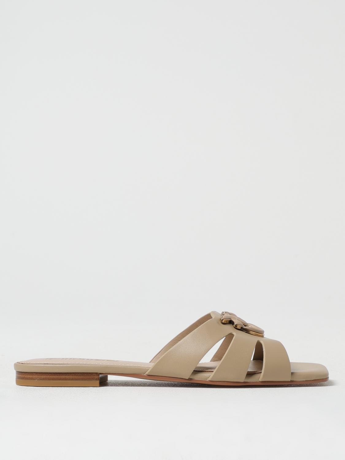 PINKO FLAT SANDALS PINKO WOMAN COLOR BEIGE 425504022