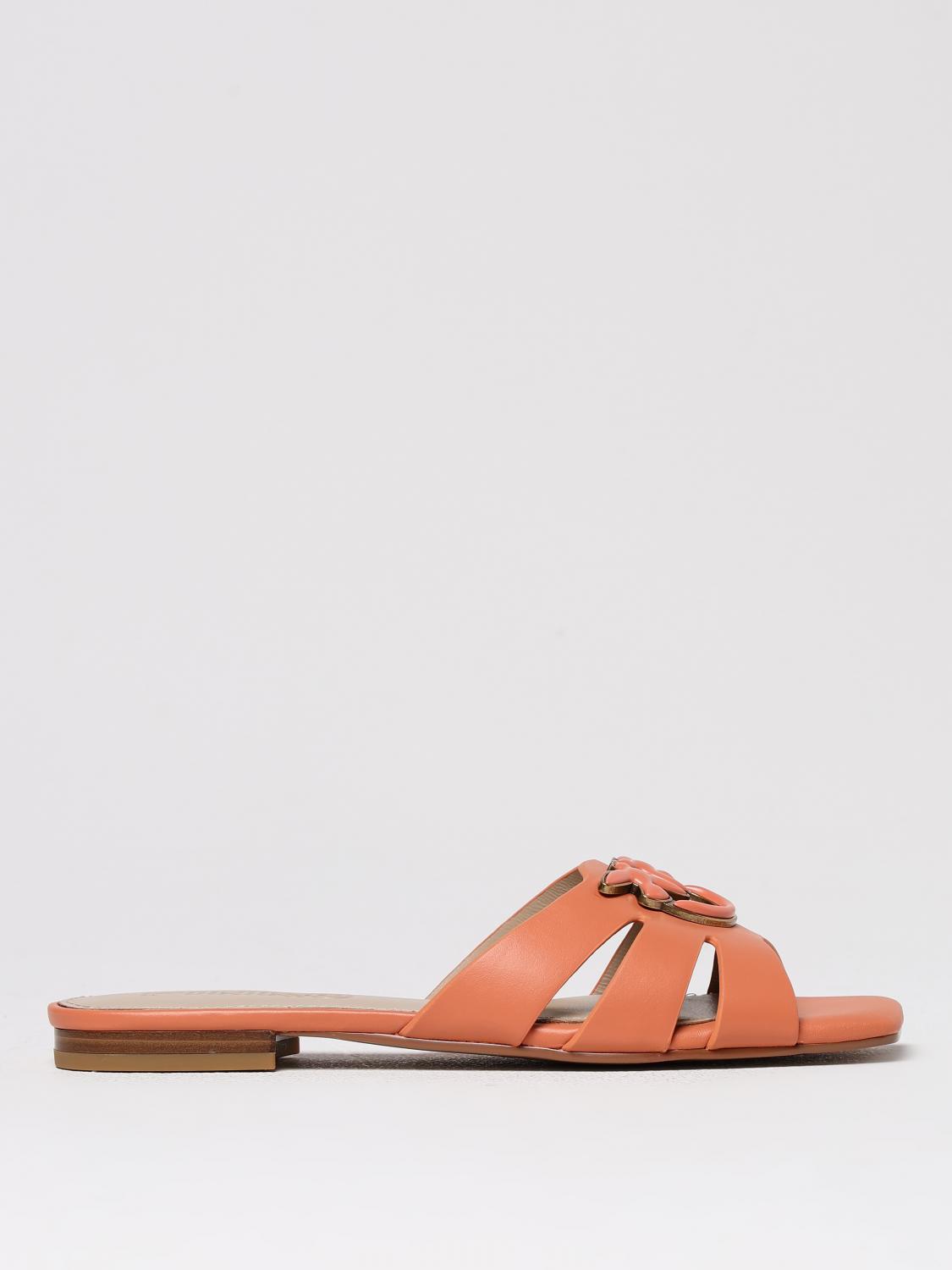 Shop Pinko Flat Sandals  Woman Color Brown