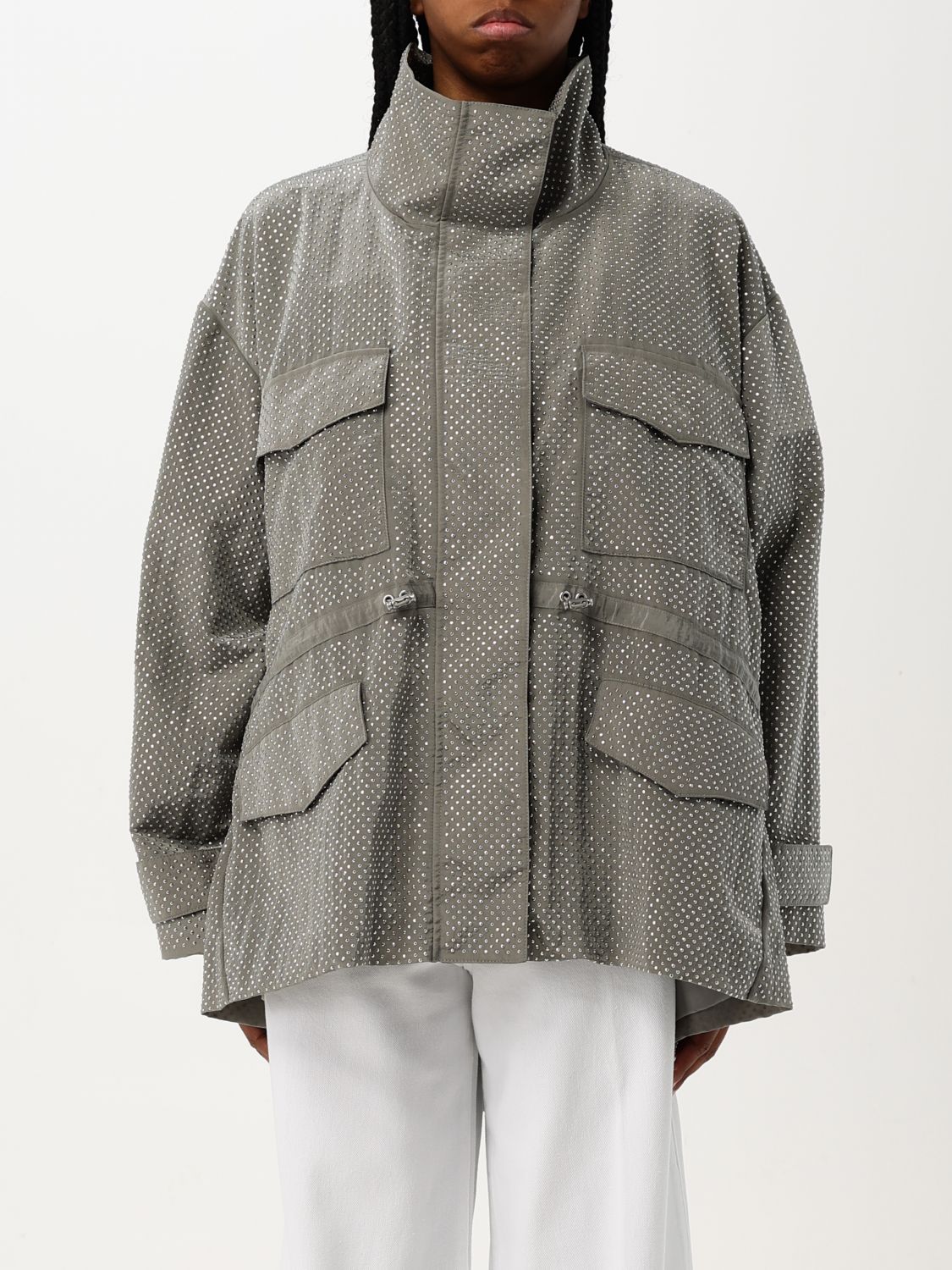 Shop Pinko Jacket Woman Color Pearl