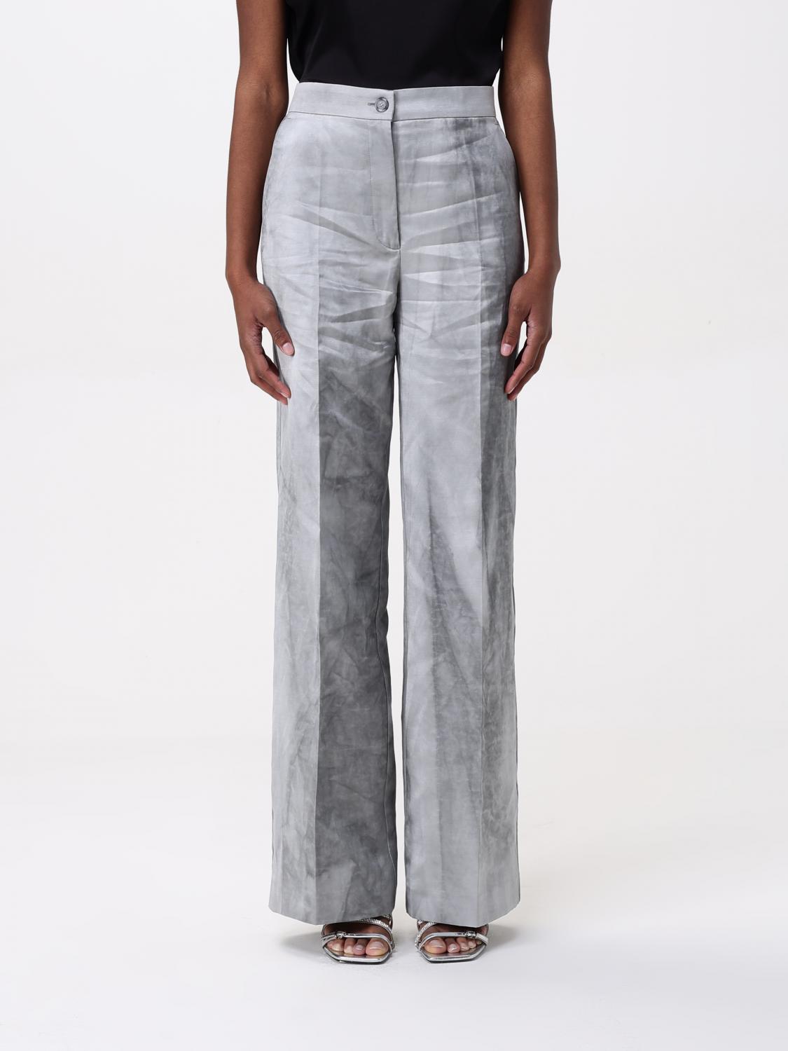 Pinko Tailored Satin Pants In Grey