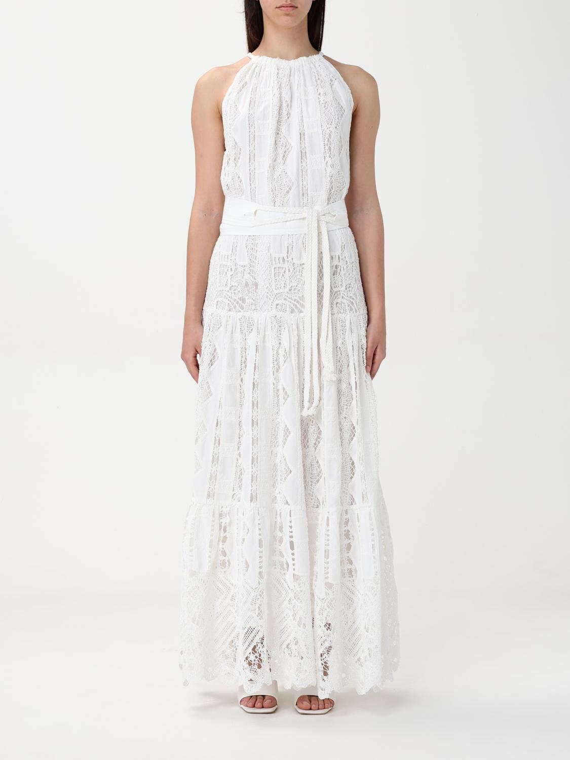 Shop Pinko Dress Woman Color White