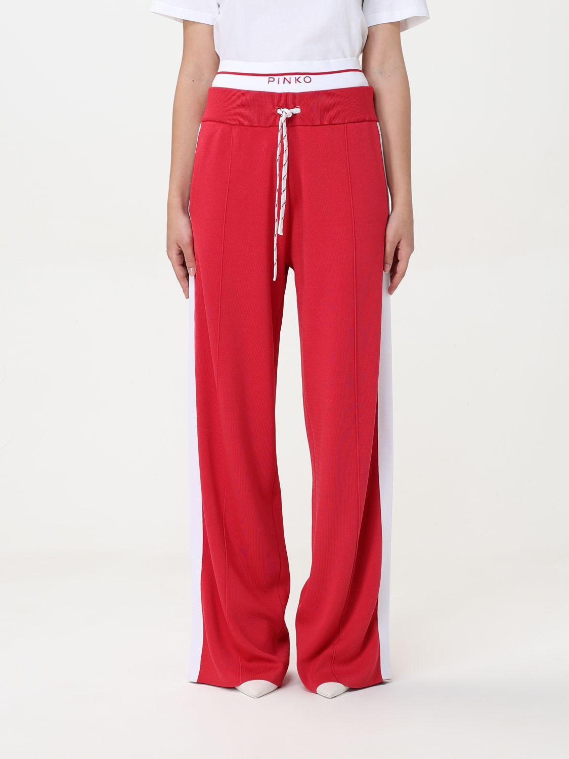 Shop Pinko Pants Woman Color Red