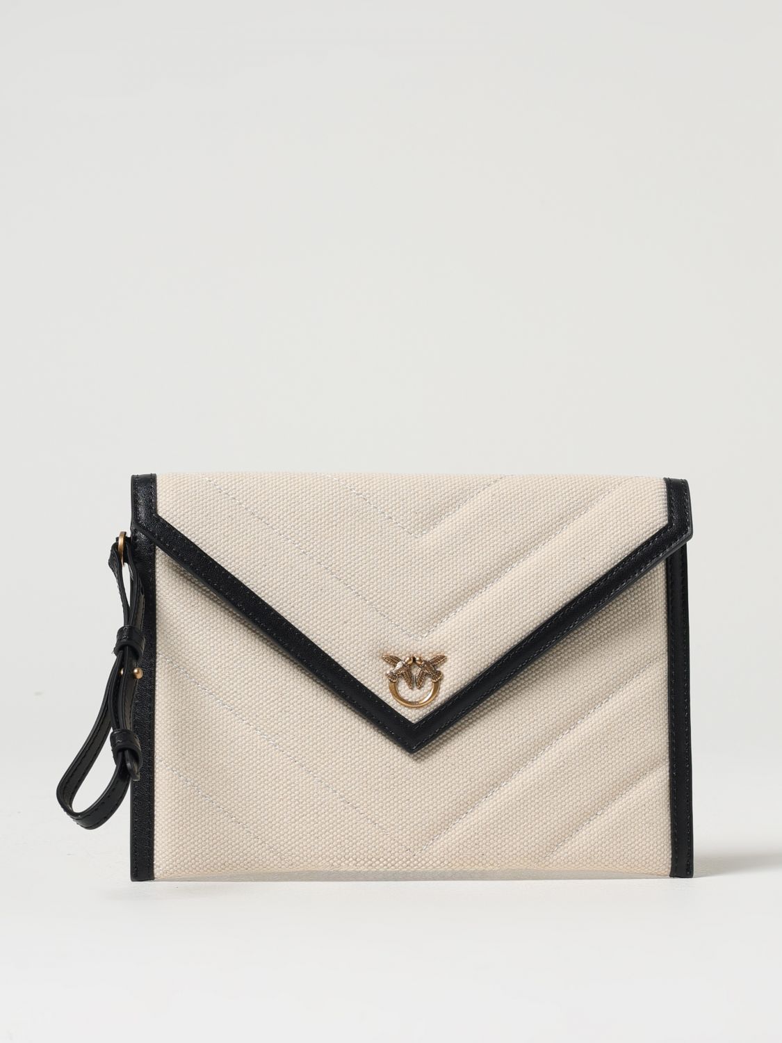 Pinko Flat Canvas Clutch Bag
