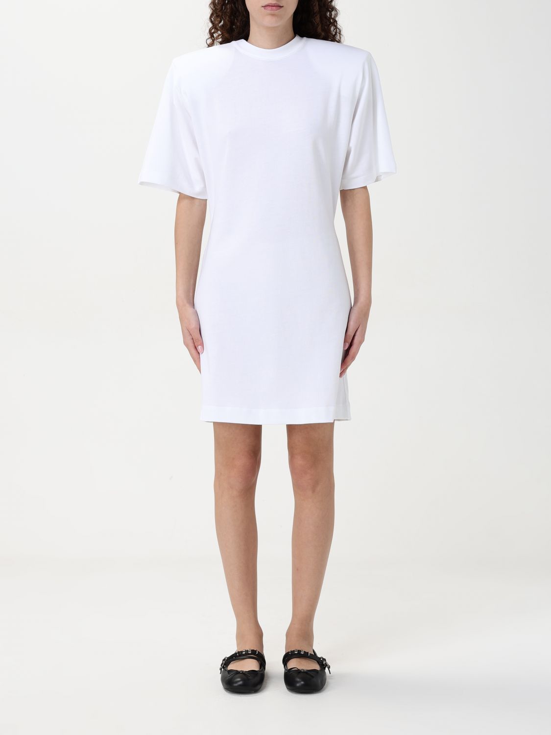 Shop Pinko Dress Woman Color White
