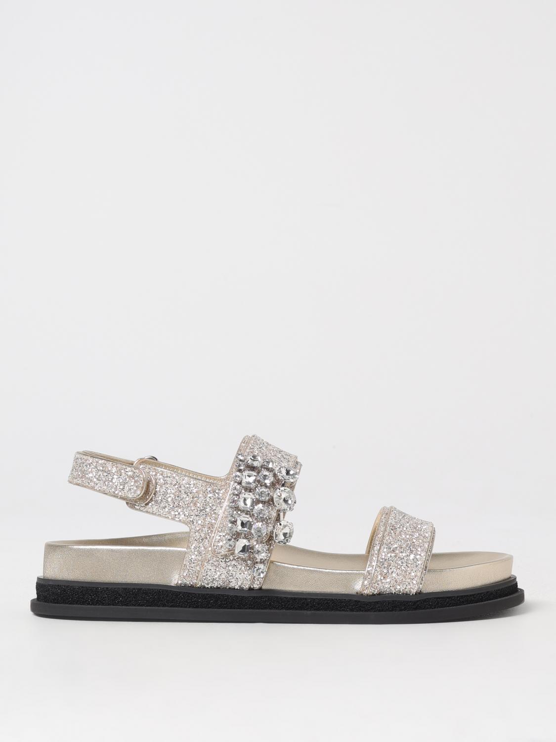 Jimmy Choo Verity Sandal Flat In Gold