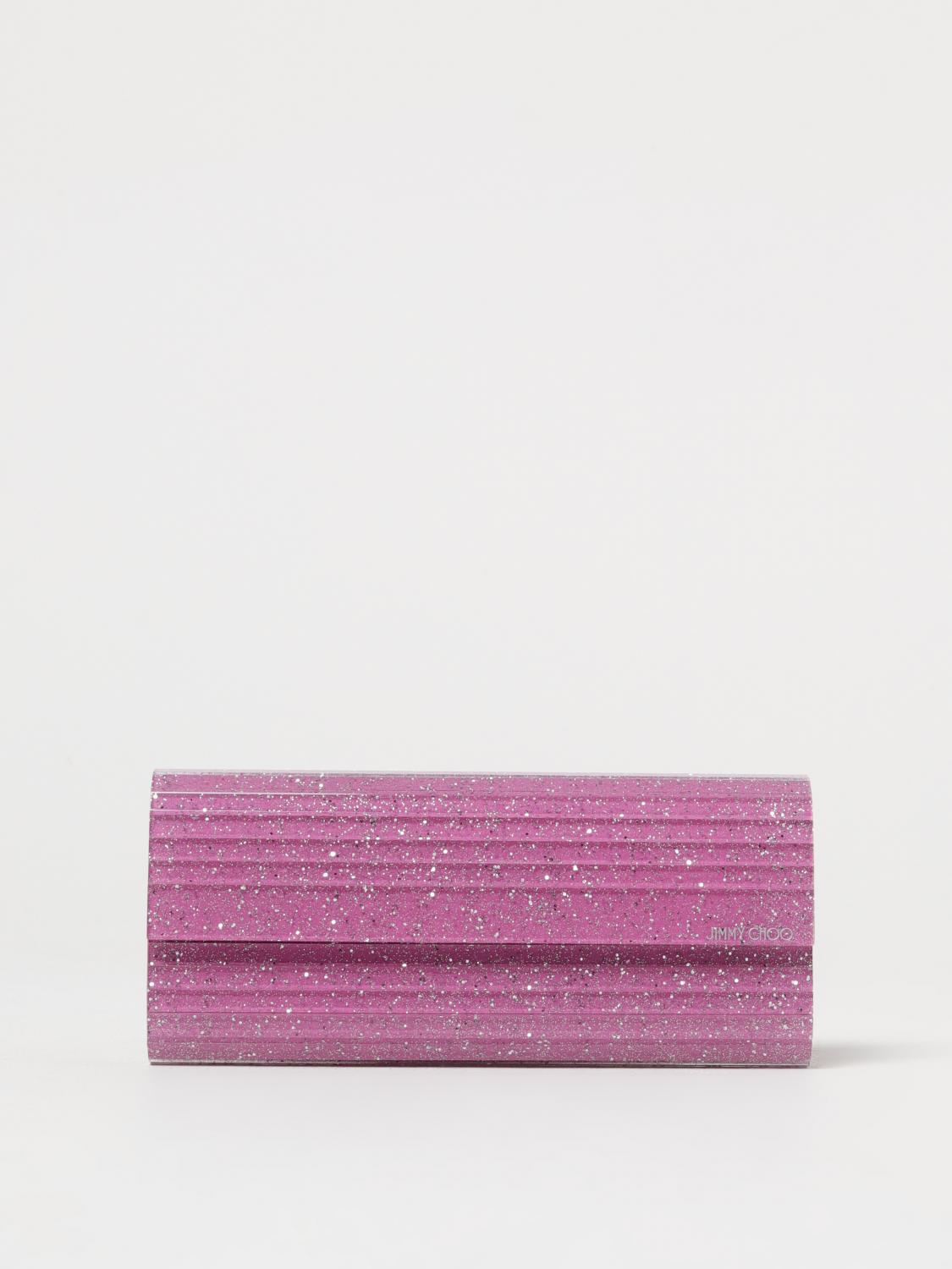 Jimmy Choo Sweetie Glitter Clutch Bag In Pink