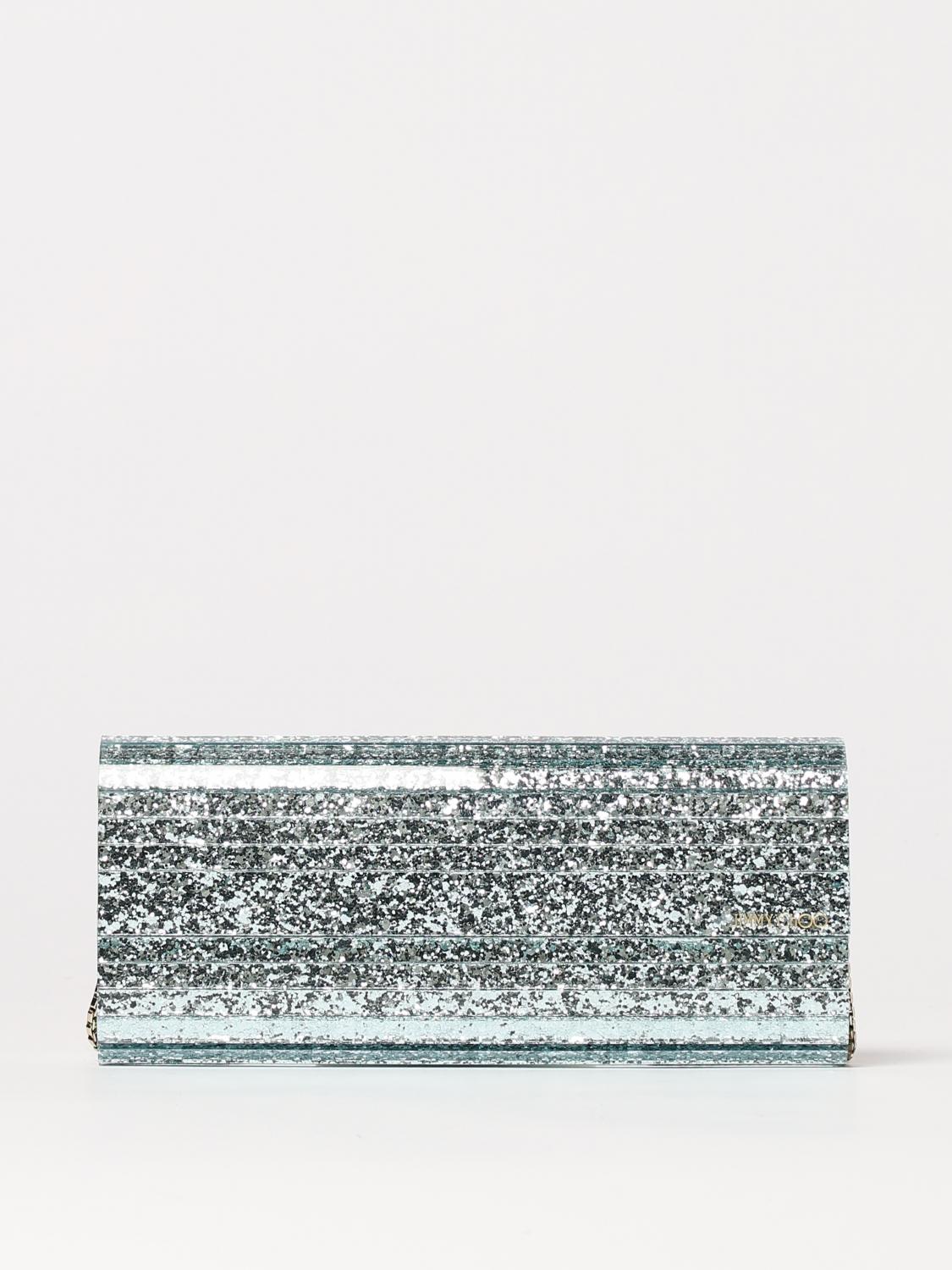 Jimmy Choo Glossy Clutch Bag In Water