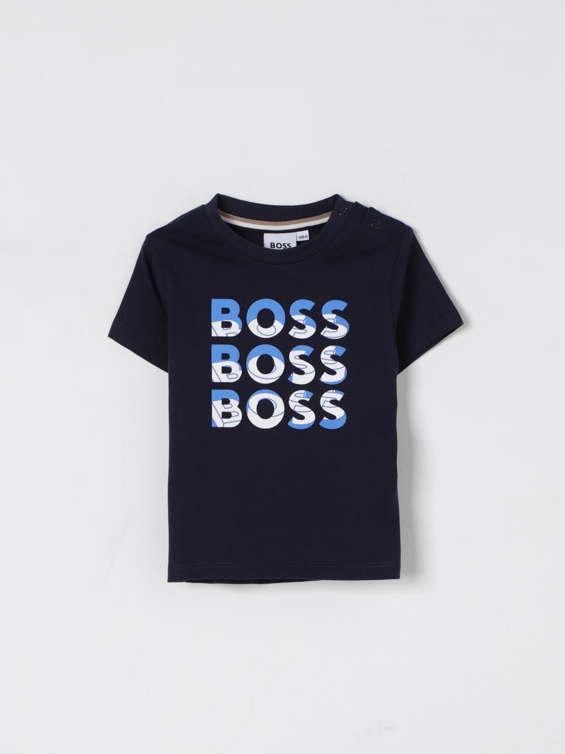 Hugo Boss Boss Kids Logo T Shirt In Navy