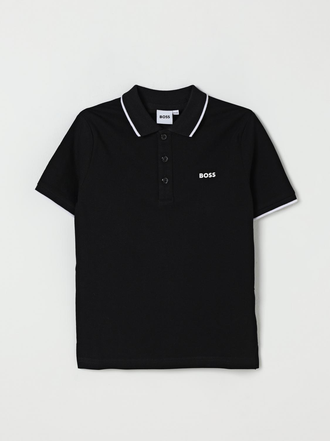 Hugo Boss Polo Shirt Boss Kids Color Black In Black