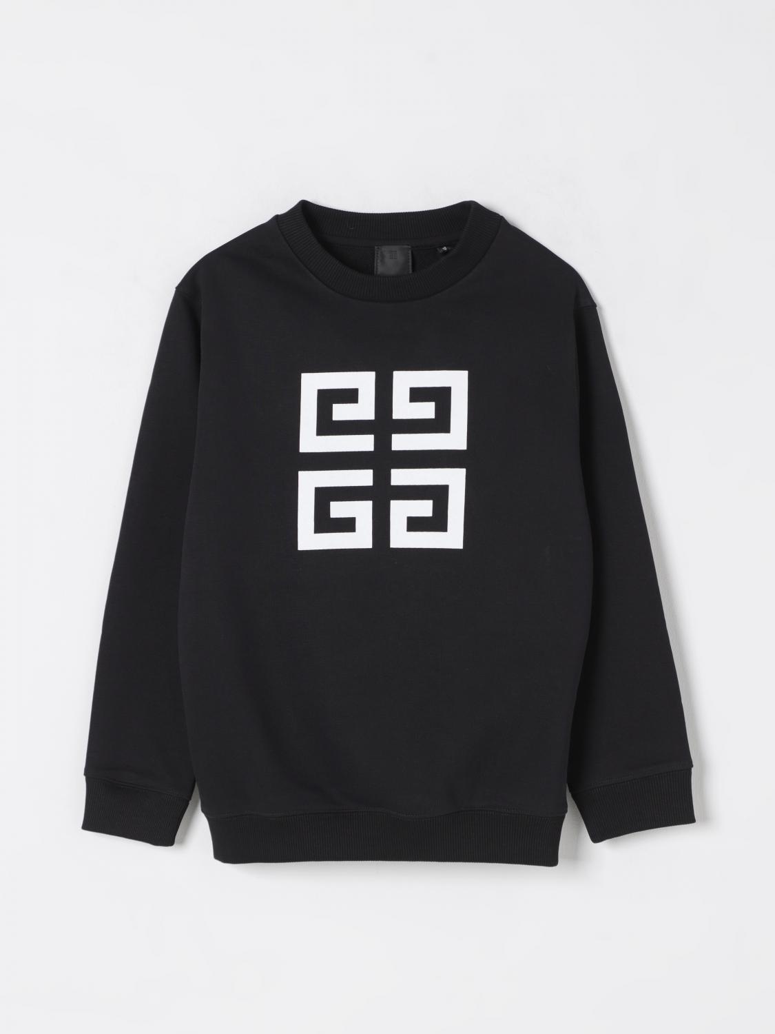 Givenchy Brand-print Cotton-blend Sweatshirt 4-12 Years Black In Black