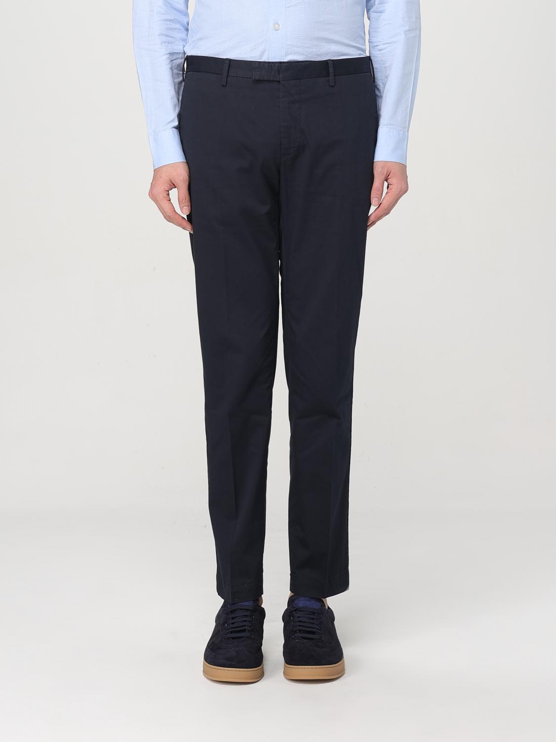 Pt Torino Dieci Navy Blue Trousers In Blue