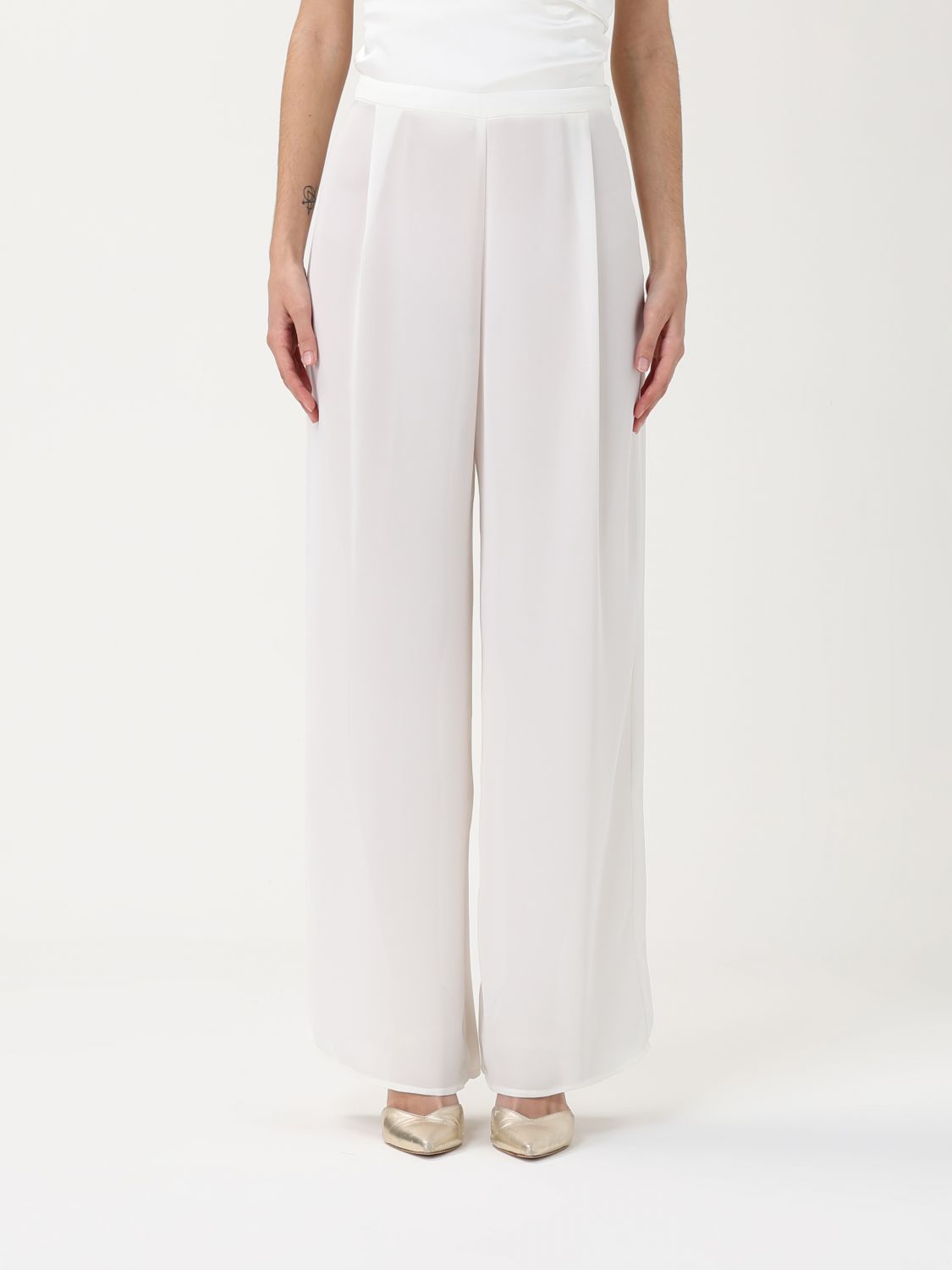 H Couture Pants Woman Color Yellow Cream In Yellow Cream