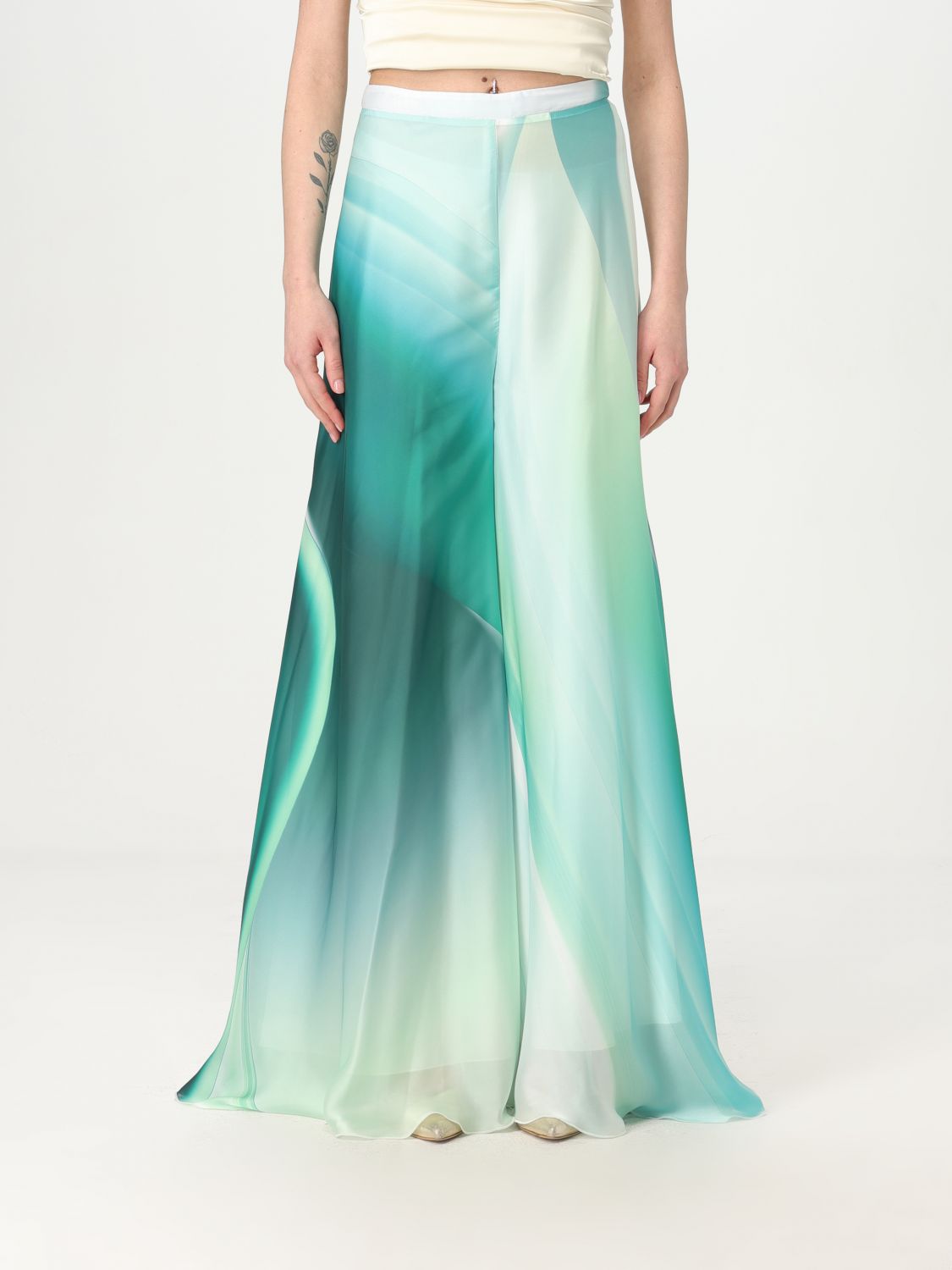 H Couture Pants Woman Color Green In Green