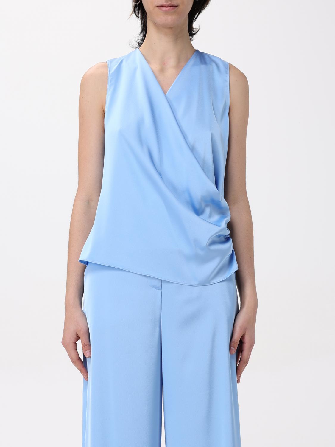 Hanita Woman Top Azure Size Xl Polyester In Sky Blue
