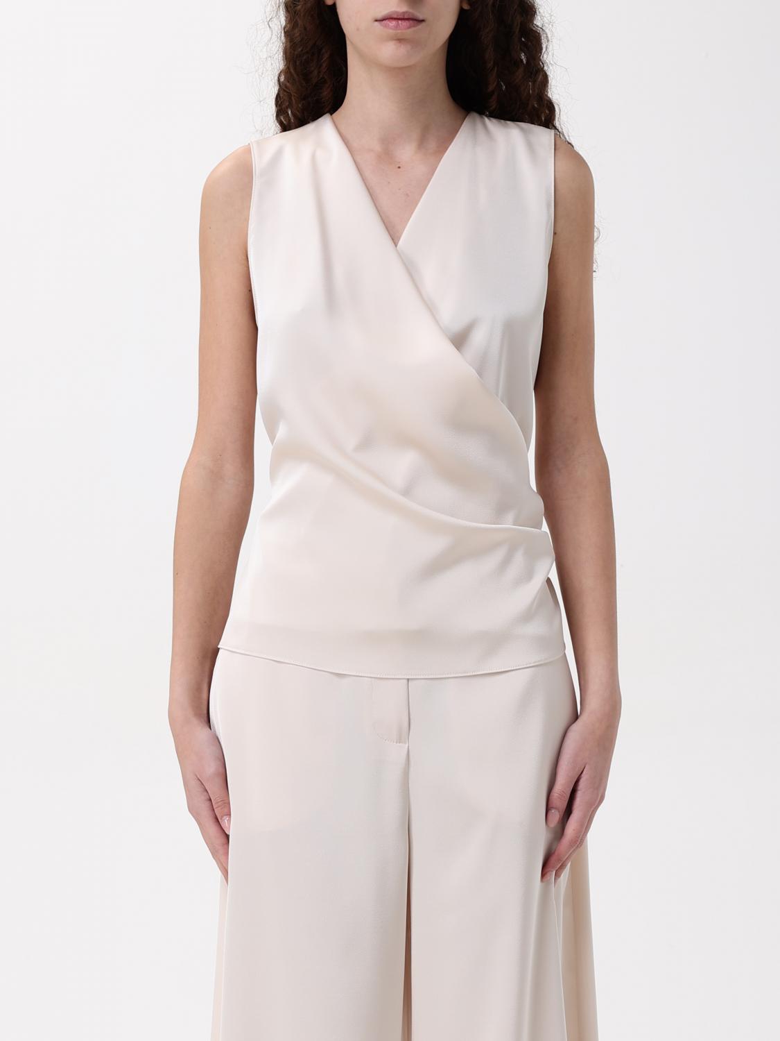 Hanita Top Woman Color Cream In Cream