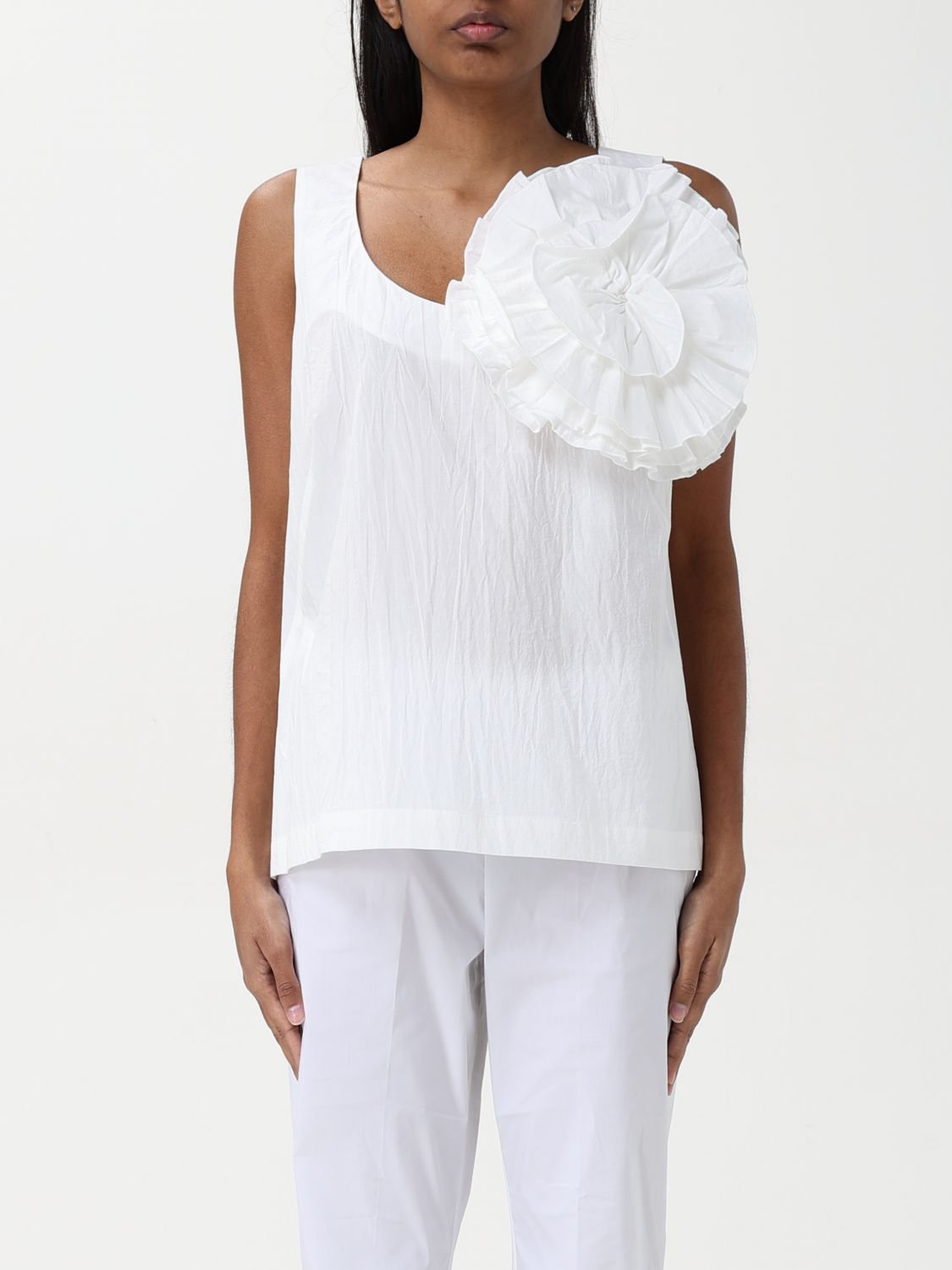 Hanita Top Woman Color Yellow Cream In Yellow Cream