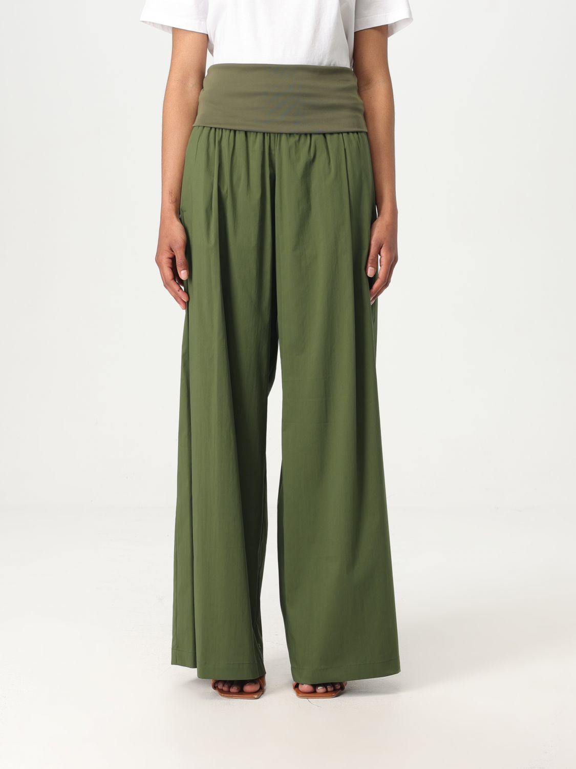 Hanita Pants Woman Color Olive In Olive