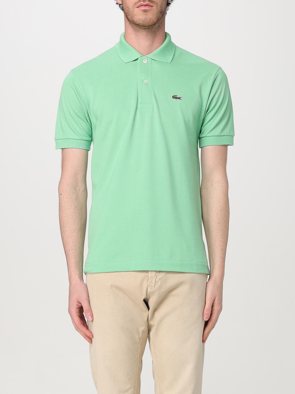 Lacoste Polo Collar Short Sleeves With Side Slits In Green