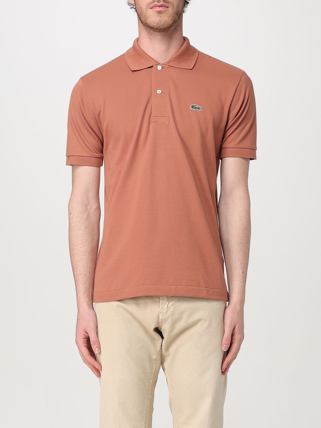 Lacoste Polo Shirt Men Color Brown In Brown