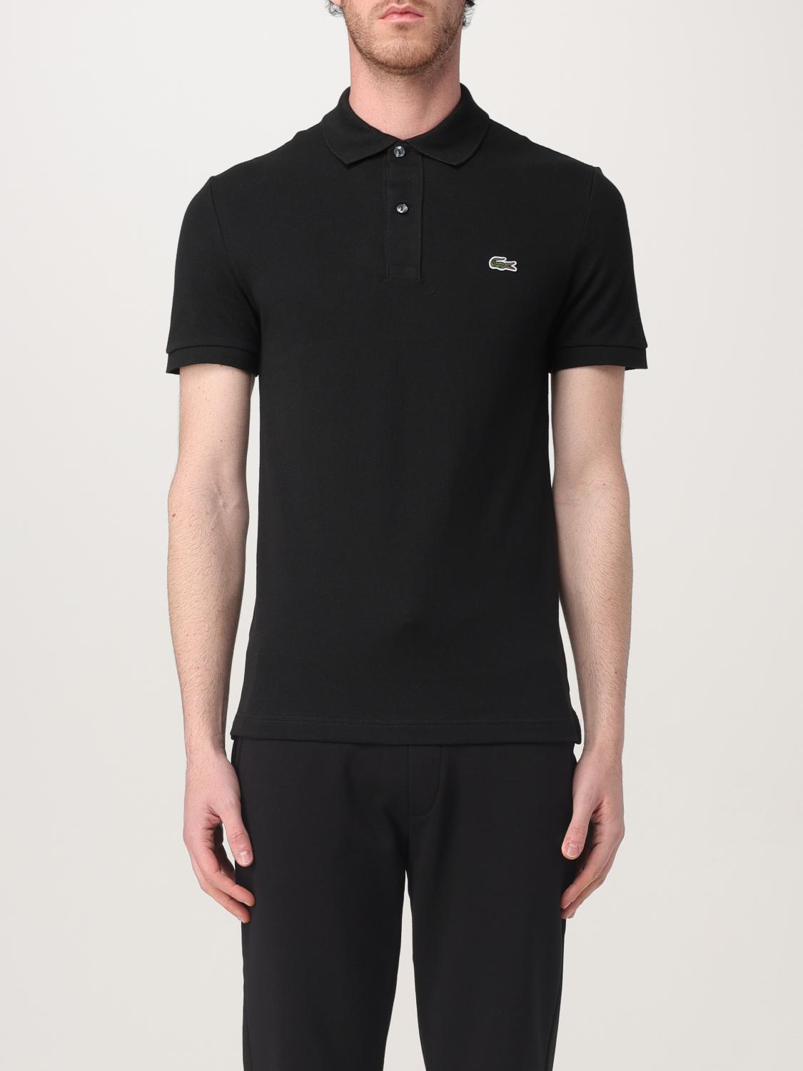 Lacoste Stretch Pique Short-sleeve Slim Fit Polo Shirt In Black