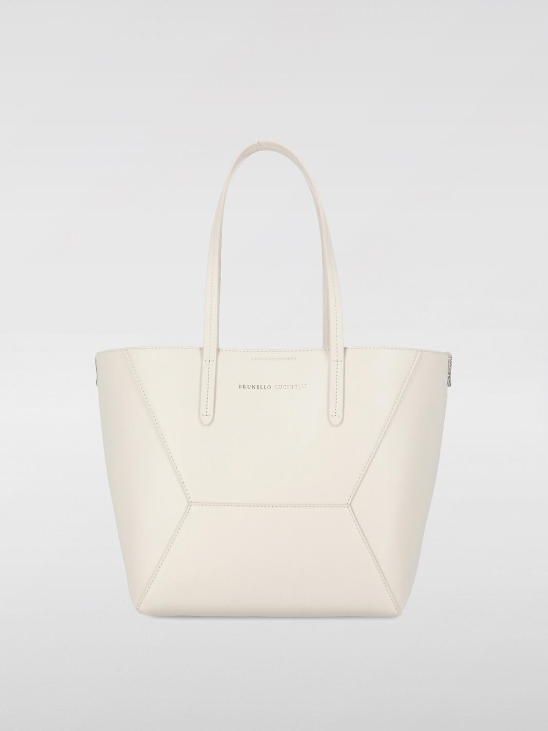 BRUNELLO CUCINELLI TOTE BAGS BRUNELLO CUCINELLI WOMAN COLOR IVORY 426105044